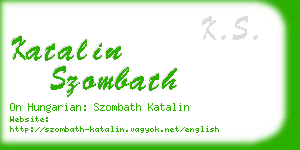 katalin szombath business card